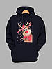 Толстовка чоловіча худі з новорічним принтом Різдвяний олень - 2117, фото 7
