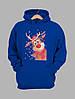 Толстовка чоловіча худі з новорічним принтом Різдвяний олень - 2117, фото 8