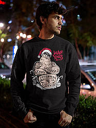 Світшот чоловічий з новорічним принтом Heavy Christmas (Потужне Різдво) - 2104