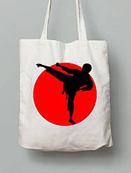 Екосумка шопер з бавовни 38х40см з принтом Самурай - 210231013