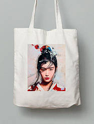 Екосумка шопер з бавовни 38х40см з принтом Гейша - 210231026