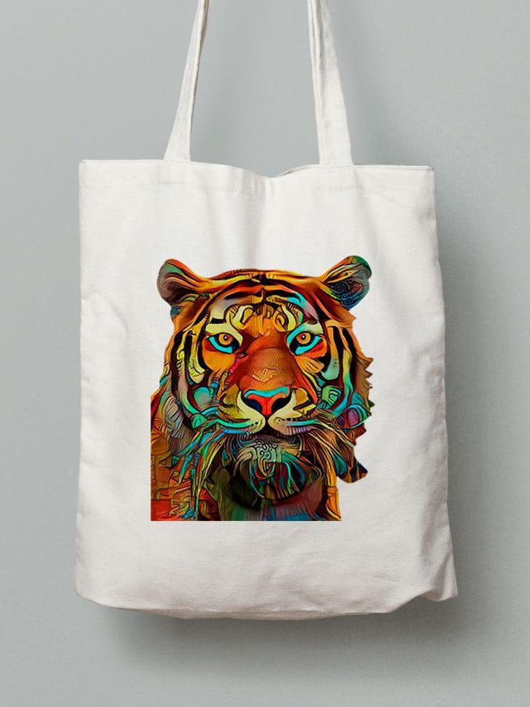 Екосумка шопер з бавовни 38х40см з принтом рік Тигра абстракція - 211203, фото 1
