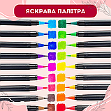 Акварельні маркери з пензликом набір 20 шт. на водній основі Touch multicolor, для скетчів і ескізів, фото 3