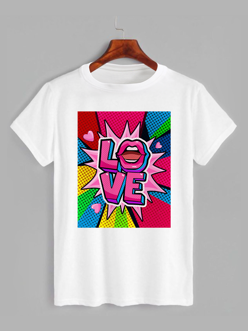 Футболка з принтом Поп-арт Кохання (1012), фото 1