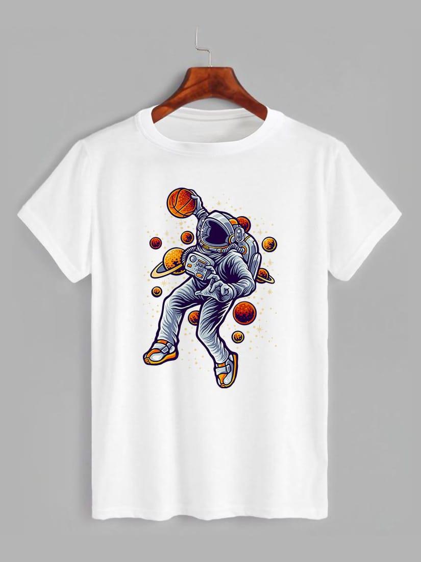 Футболка з принтом Астронавт грає в баскетбол (1111), фото 1