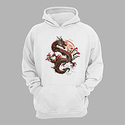 Худі з принтом "Японський дракон та сакура" (231024)