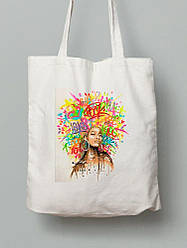 Екосумка шопер з бавовни 38х40см з принтом Графіті арт - 210345