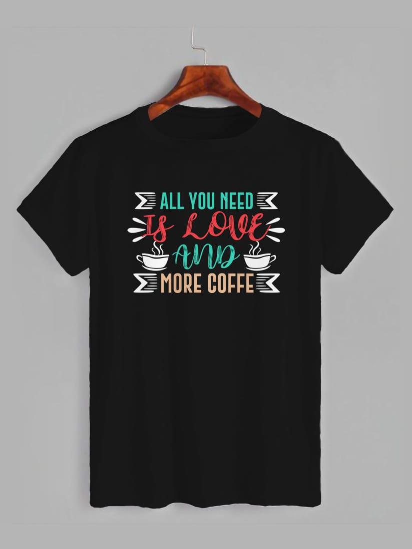 Футболка з принтом Все що тобі потрібно це любов та ще кави (1316), фото 1