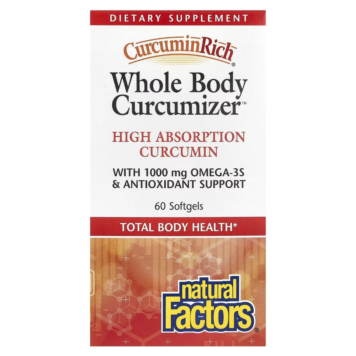Куркумін для оптимізації здоров'я всього тіла, CurcuminRich, Whole Body Curcumizer, Natural Factors, 60