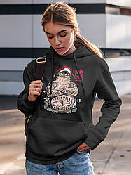 Толстовка жіноча худі з новорічним принтом Heavy Christmas (Потужне Різдво) - 2104