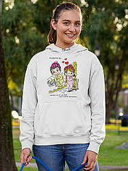 Худі до Дня закоханих з принтом Love is - чекати на те, що буде після лижної прогулянки (0212)