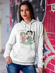 Худі на день закоханих з принтом Love is - прочити його в президенти (0220)