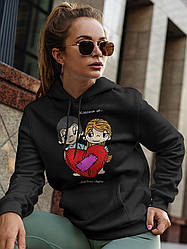 Худі на день закоханих з принтом Love is - залагодити сварку (0225)