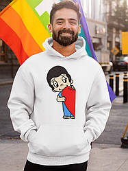 Худі на день закоханих з принтом Love is - для двох (0229)