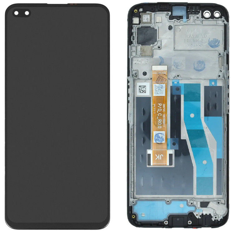 Дисплей Realme 6 Pro в зібраному вигляді із сенсором і рамкою black