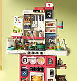 Дитяча велика іграшкова ігрова кухня для дівчаток з парою водою посудом та звуками Висота 100 см 101 деталь, фото 2