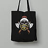 Екосумка шопер з бавовни 38х40см з новорічним принтом "Санта-пірат" (0211304), фото 2