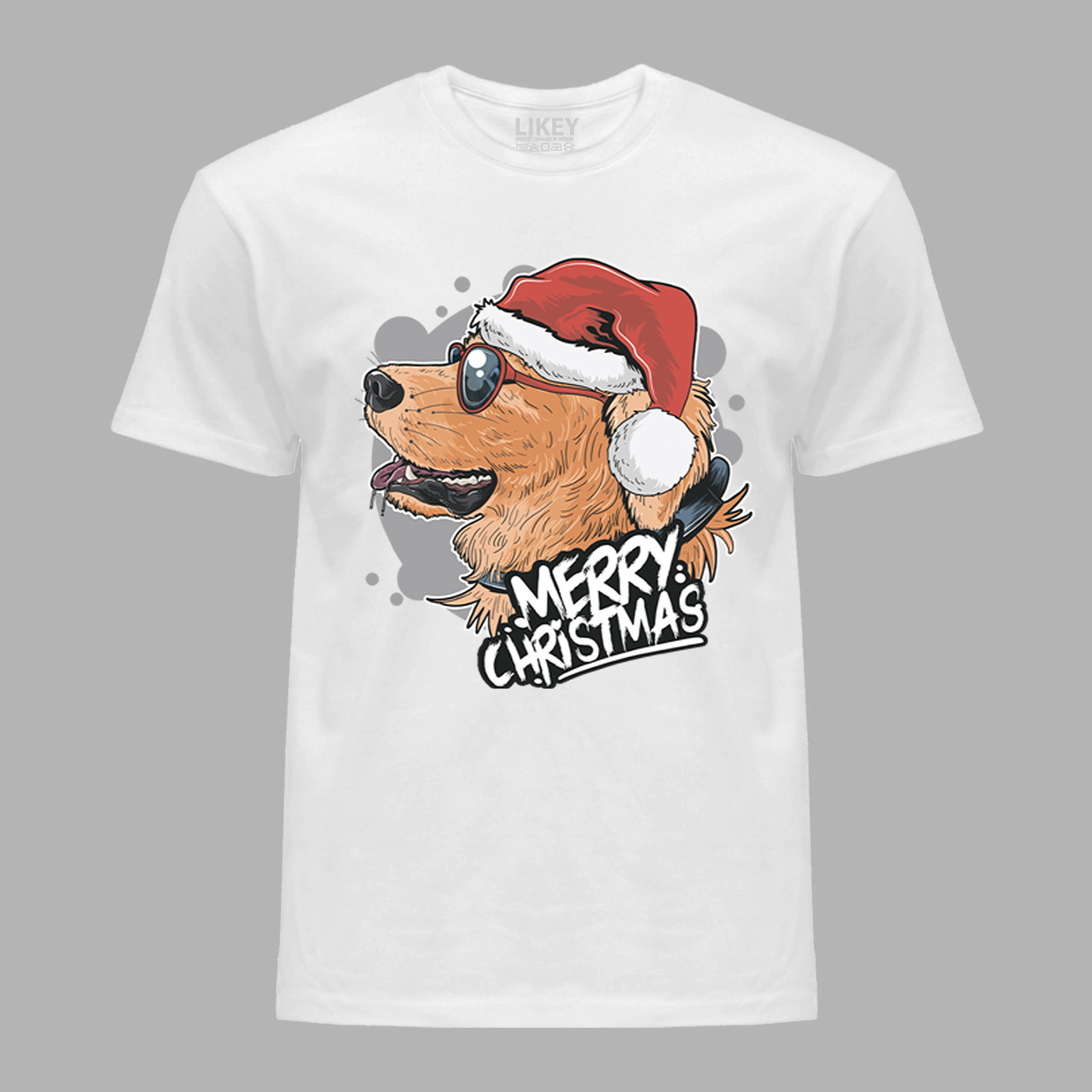 Футболка чоловіча з новорічним принтом "Різдвяний пес в окулярах" Merry Christmas (0211306), фото 1