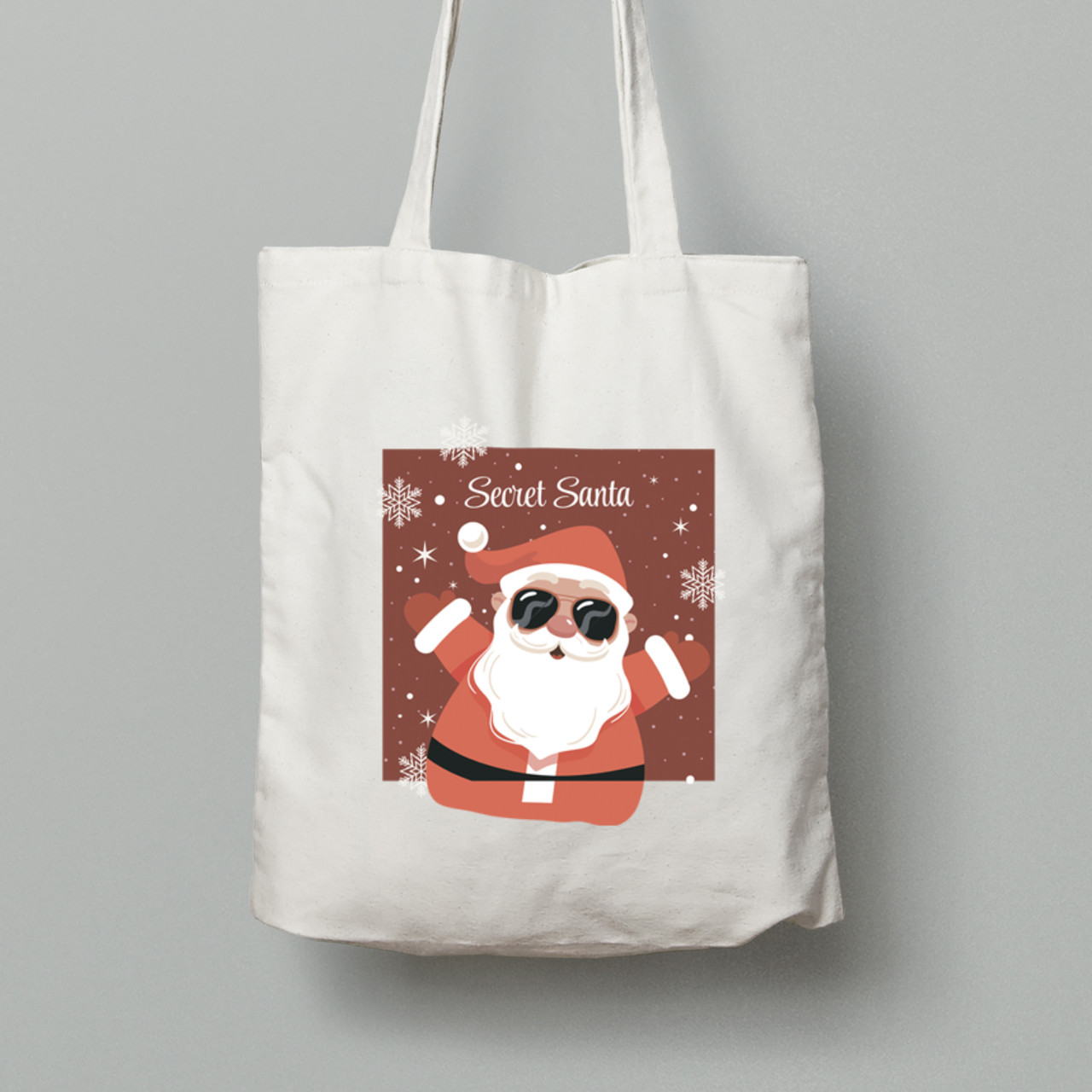 Екосумка шопер з бавовни 38х40см з новорічним принтом "Секрет Санти" (0211307), фото 1