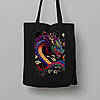 Екосумка шопер з бавовни 38х40см з принтом "Яскравий вогняний дракон" (231001), фото 2