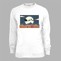 Світшот з новорічним принтом "Санта з оленями над містом" (0211310)