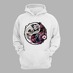 Худі з принтом "Чорний та білий дракони - інь та янь" (231007)