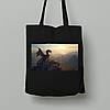 Екосумка шопер з бавовни 38х40см з принтом "Дракон на горі на світанку" (231009), фото 2