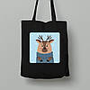 Екосумка шопер з бавовни 38х40см з новорічним принтом "Зимовий олень" (0211322), фото 2