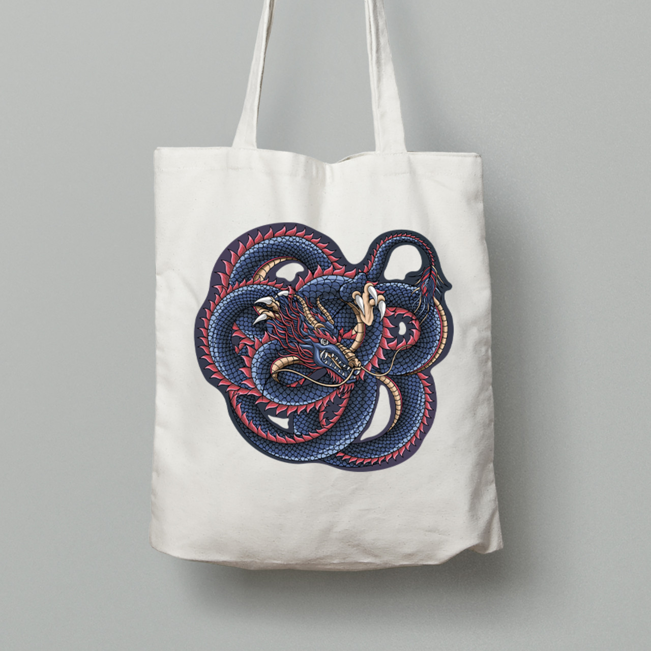 Екосумка шопер з бавовни 38х40см з принтом "Заплутаний дракон" (231011), фото 1