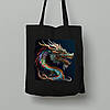Екосумка шопер з бавовни 38х40см з принтом "Кольоровий дракон" (231014), фото 2