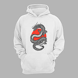 Худі з принтом "Дракон і червоне сонце" (231016)
