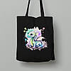 Екосумка шопер з бавовни 38х40см з принтом "Чарівний бульбашковий дракончик" (231018), фото 2