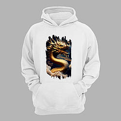 Худі з принтом "Золотий дракон у хмарах" (231022)