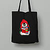 Екосумка шопер з бавовни 38х40см з новорічним принтом "Пінгвін казкар" (0211341), фото 2