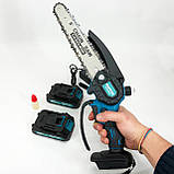 Ручна пилка з шиною, Легка акумуляторна пилка для обрізання гілок, Міні ланцюгова пилка, фото 5