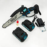 Ручна пилка з шиною, Легка акумуляторна пилка для обрізання гілок, Міні ланцюгова пилка, фото 6