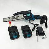 Ручна пилка з шиною, Легка акумуляторна пилка для обрізання гілок, Міні ланцюгова пилка, фото 10