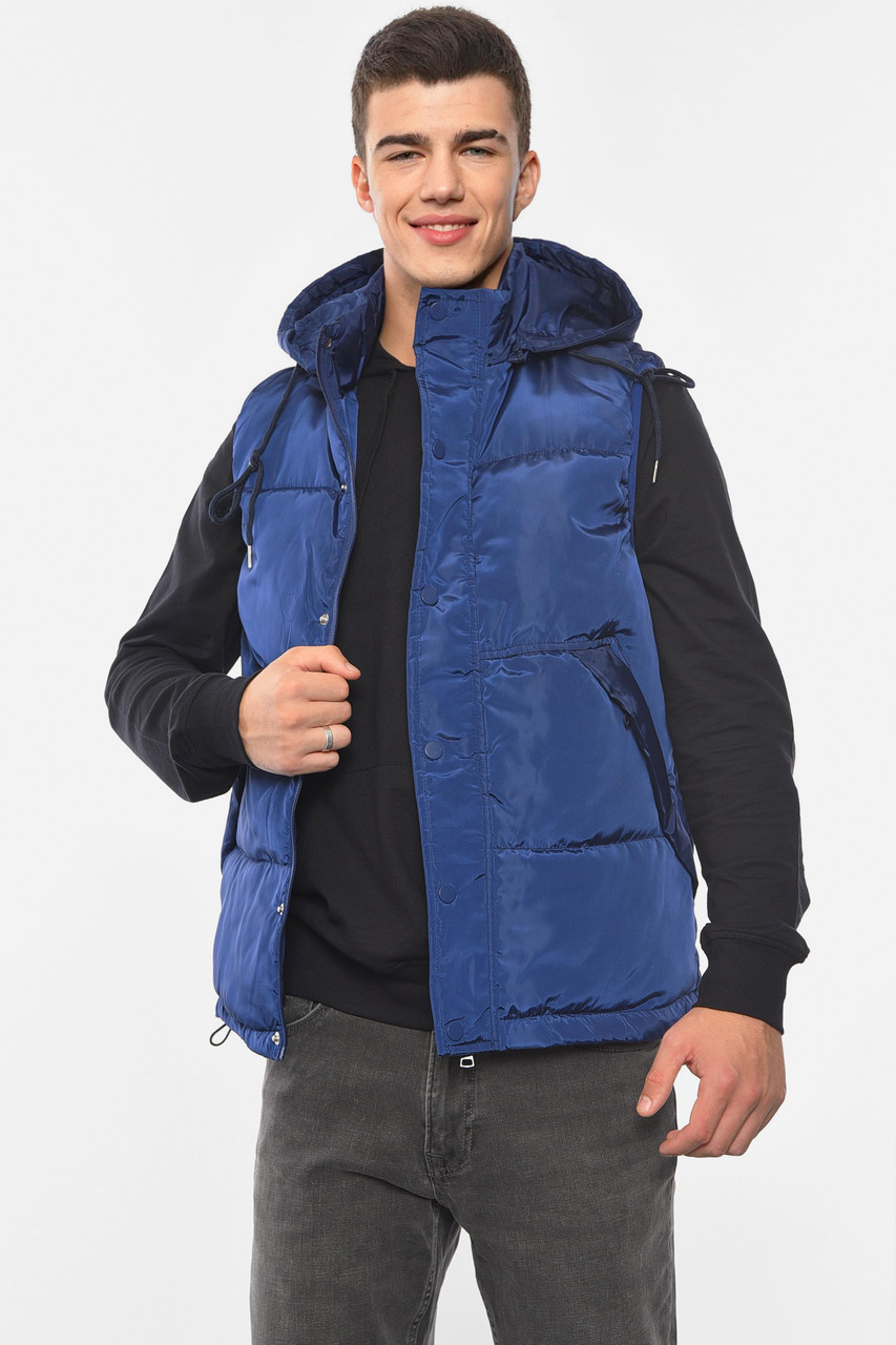 Жилетка чоловіча синього кольору р.L 188158M, фото 1