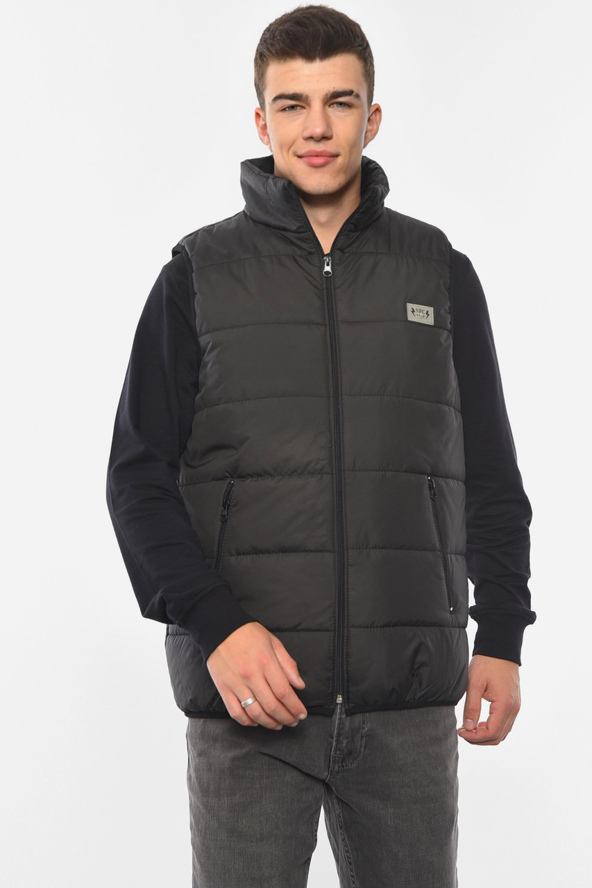 Жилетка чоловіча демісезонна чорного кольору р.46-48 191054M, фото 1