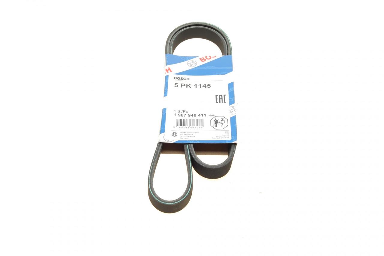 Ремінь генератора Fiat Doblo 1.4 05- Toyota Avensis Verso Previa 2.0 01-09 5PK1145  1 987 948 411