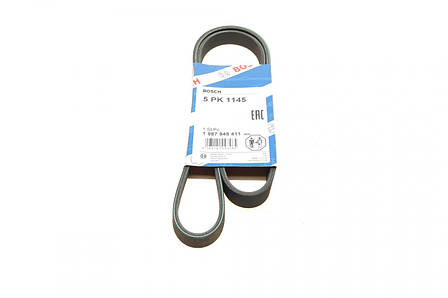 Ремінь генератора Fiat Doblo 1.4 05- Toyota Avensis Verso Previa 2.0 01-09 5PK1145 1 987 948 411, фото 1