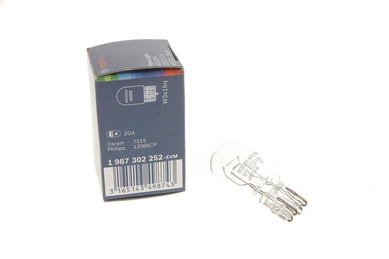 Автолампа W21 5W 12V 21 5W W3x16q Pure Light 380W без цоколя  1 987 302 252