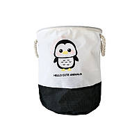 Кошик для іграшок та білизни "Hello cute animals Пінгвін" MGZ-1006(Black) 35 х 40 см