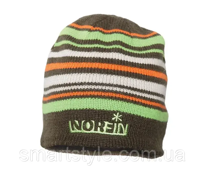 Шапка в'язана Norfin Frost BR (коричнева в смужку) р.L, фото 1