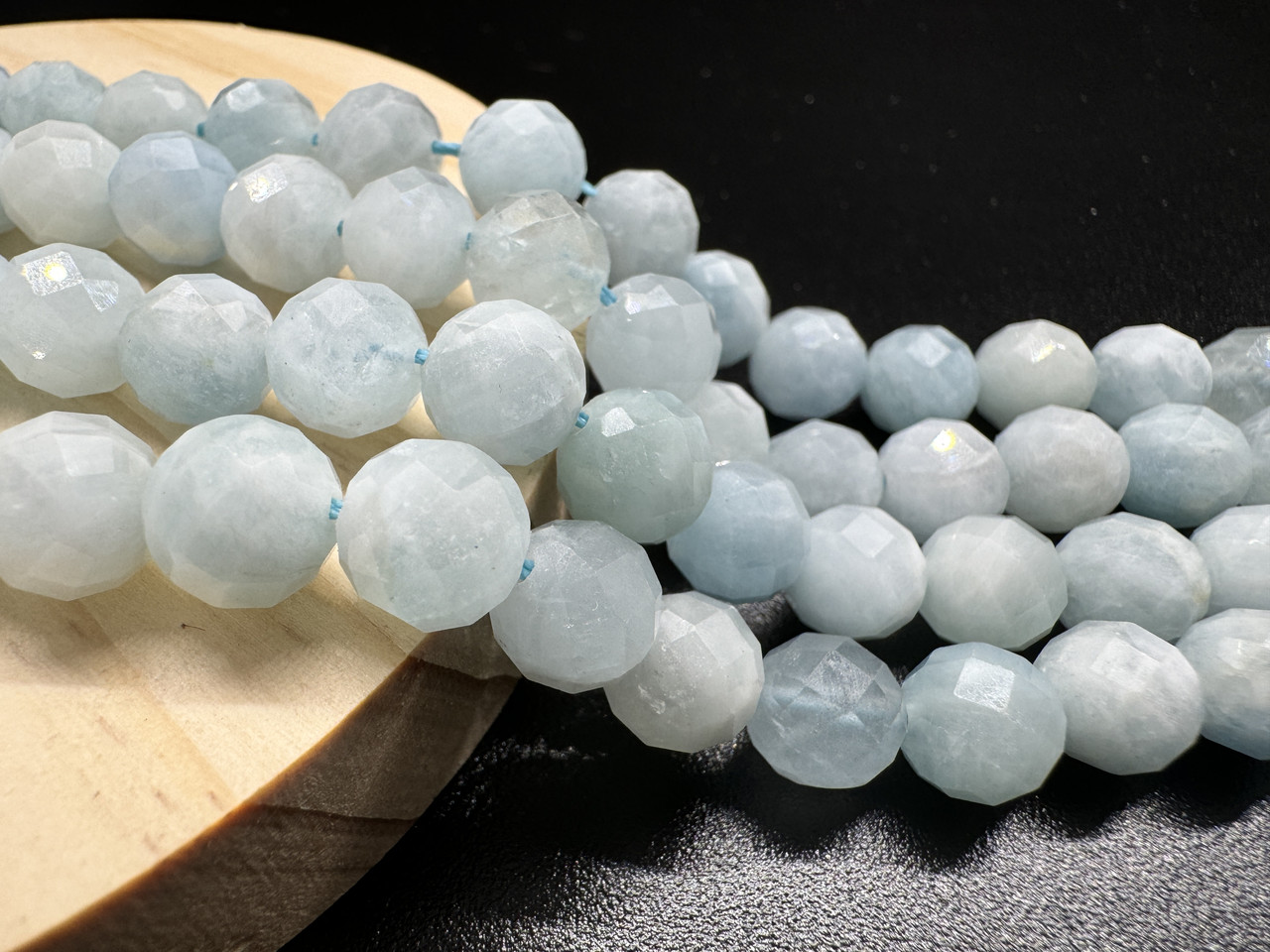 Аквамарин світлий 8 мм, гранований, 23 шт./нитка, фото 1