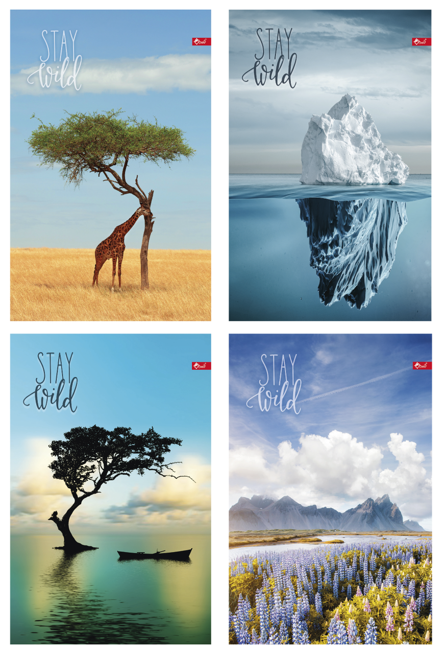 Блокнот А4 176 арк тв палітурка клітинка Природа асорті, фото 1