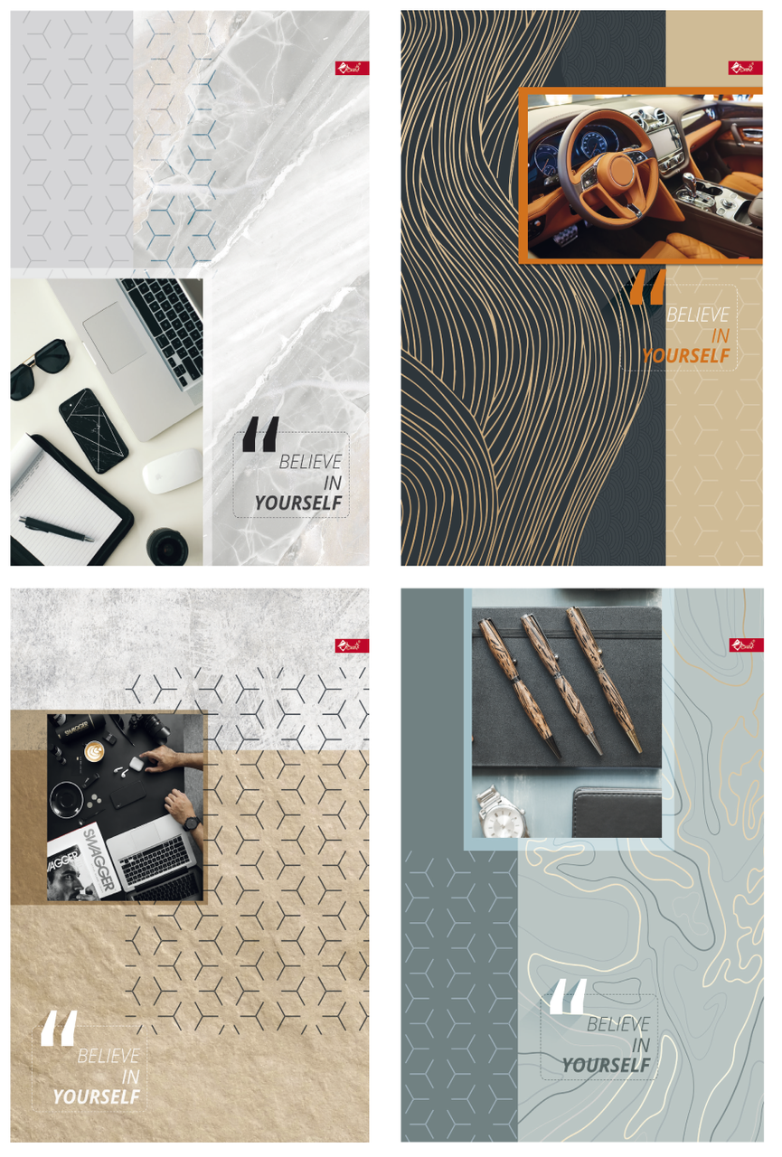 Блокнот А4 80 арк тв палітурка клітинка Статусність асорті, фото 1