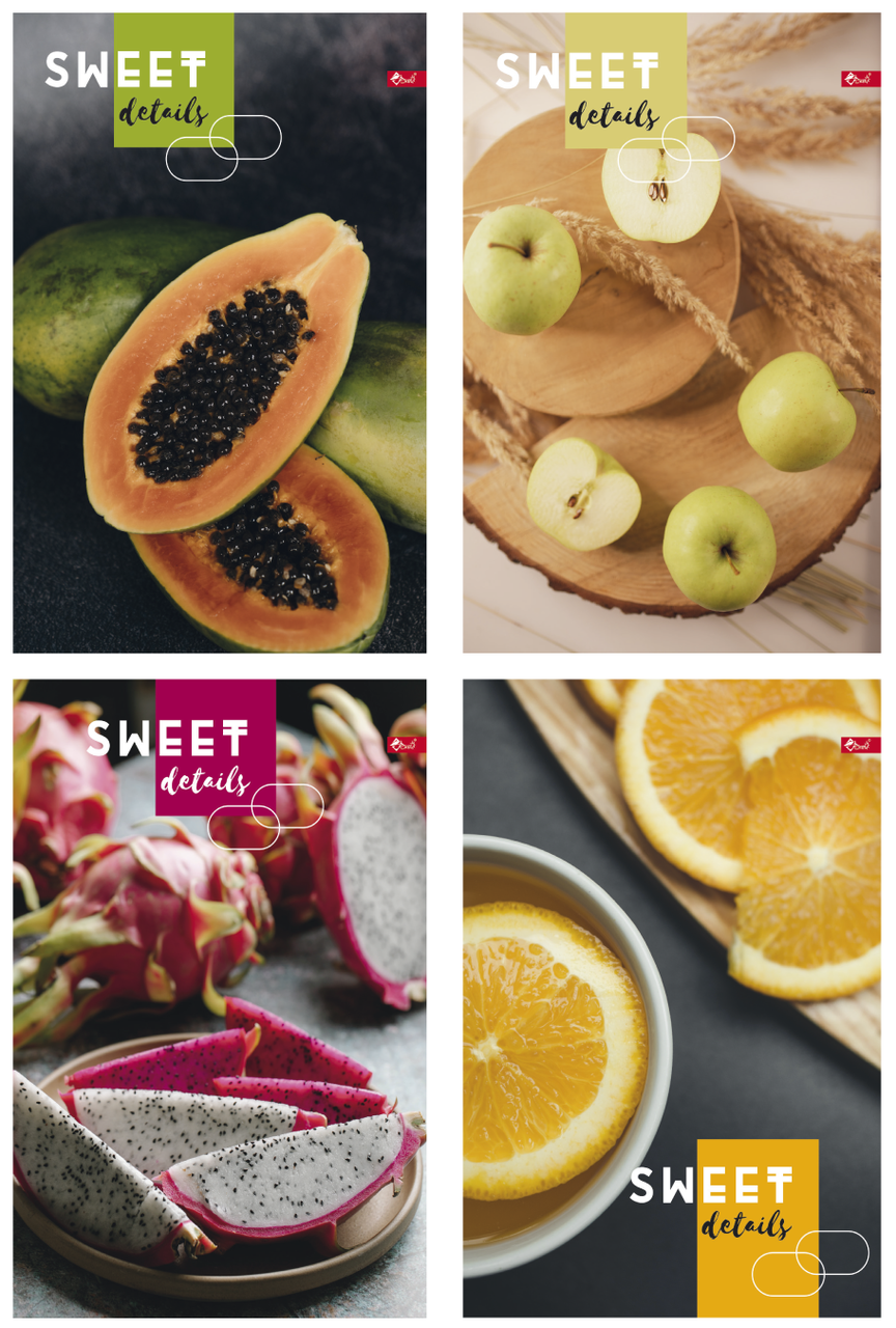 Блокнот А6 48 арк тв палітурка клітинка Фрукти асорті, фото 1