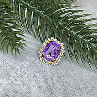 Пришивний декор (стразовий), 19*15 мм, бузковий, шт, Бузковий