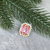 Пришивний декор (стразовий), 19*15 мм, рожевий, шт, Рожевий